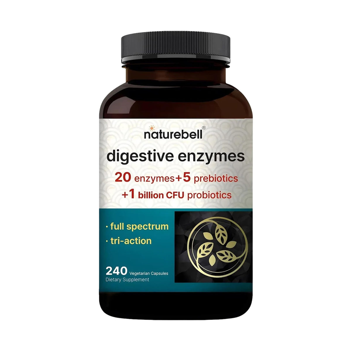 NatureBell Digestive Enzymes - 240 Capsules - Gut & Digestive Health Support Supplement* - with 20 Enzymes, - FENGGESTORE20