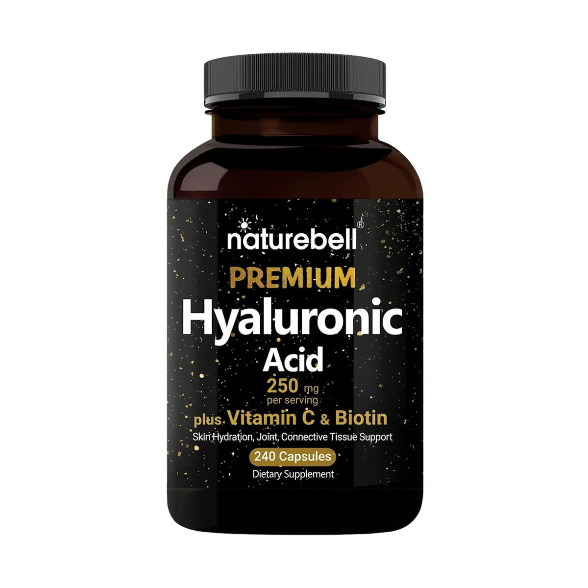 NatureBell Hyaluronic Acid 250mg - 240 Capsules - 250mg Hyaluronic Acid, 5000mcg Biotin & 25 mg Vitamin C - Supports Skin - FENGGESTORE20