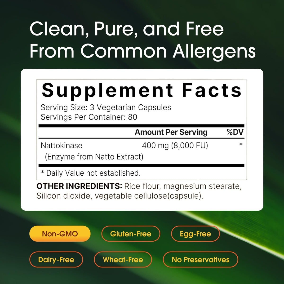 NatureBell Nattokinase - 240 Capsules - 8,000 FU Max Strength from Fermented Natto Extract - for Heart Health - FENGGESTORE20
