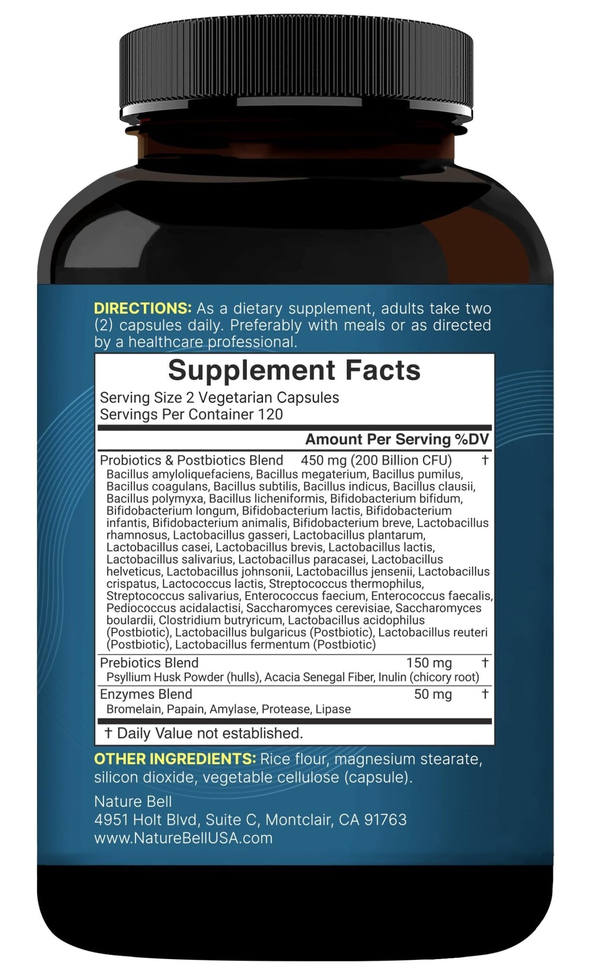 NatureBell Probiotic 200 Billion CFU – 40 Strains Per Serving | 240 Veggie Capsules with Prebiotics and Probiotics – Full Spectrum Complex with Enzymes - FENGGESTORE20