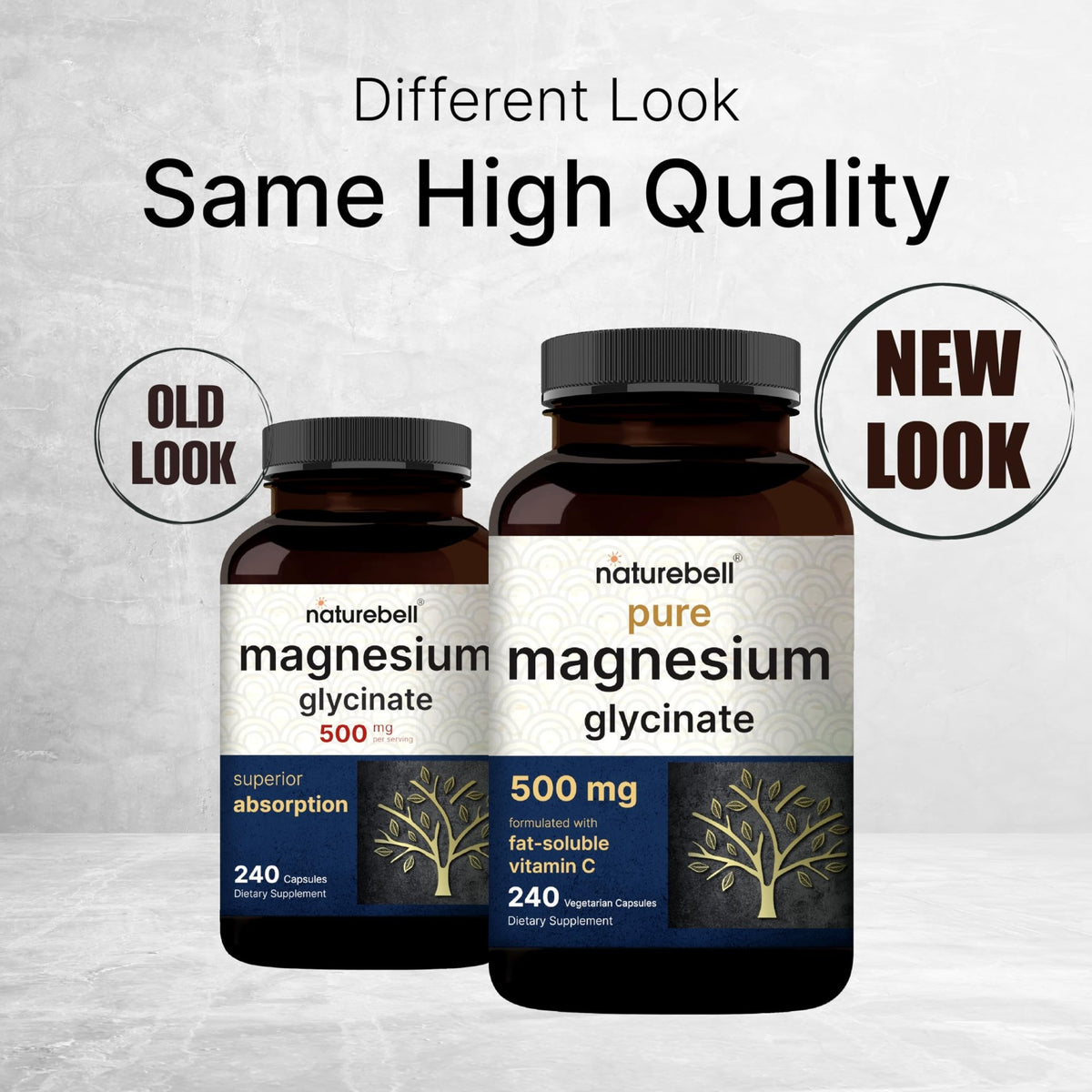 Naturebell Pure Magnesium Glycinate 500mg, 240 Veggie Capsules | 100% Chelated & Purified – 3rd Party Tested, Vegan Friendly, Non-GMO, Filler Free - FENGGESTORE20