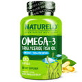 NATURELO Burpless Omega 3 Fish Oil Supplement - 1100mg Triglyceride Omega-3, EPA + DHA, Liquid Fish Oil for Heart, Eye, Brain, Joint Health - FENGGESTORE20