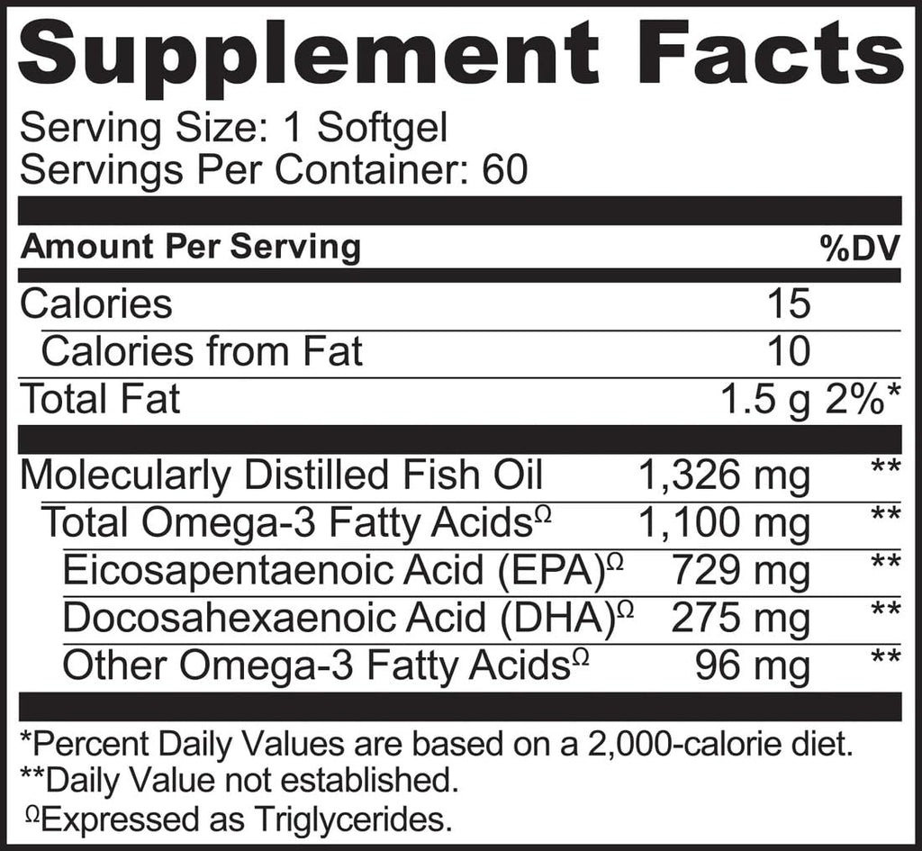 NATURELO Burpless Omega 3 Fish Oil Supplement - 1100mg Triglyceride Omega-3, EPA + DHA, Liquid Fish Oil for Heart, Eye, Brain, Joint Health - FENGGESTORE20