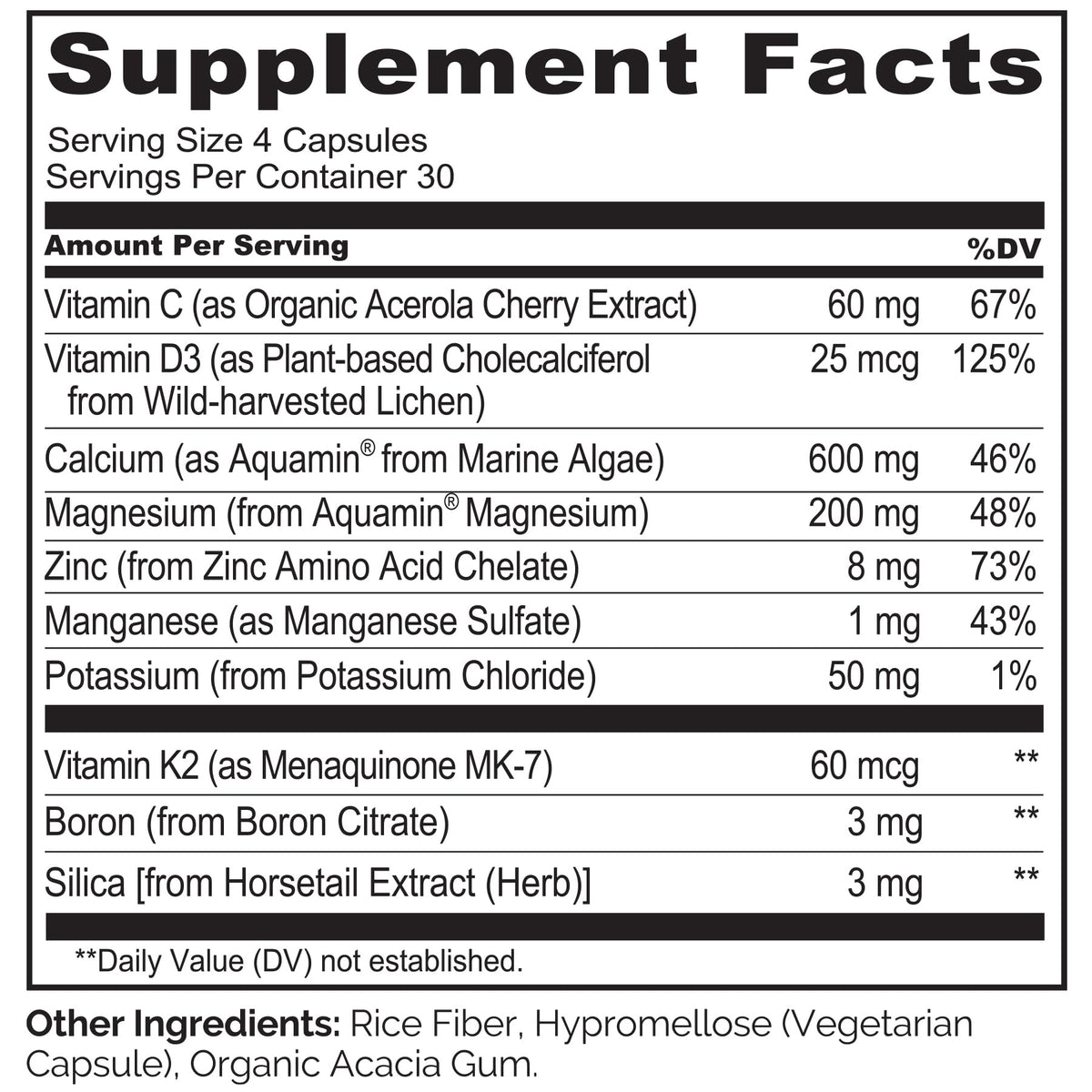 NATURELO Calcium Supplement - with Vitamin C, Vitamin D3, K2, and Calcium Magnesium Zinc for Bone Strength with Calcium 600mg - Plant-Based, 120 Vegetarian Capsules - FENGGESTORE20