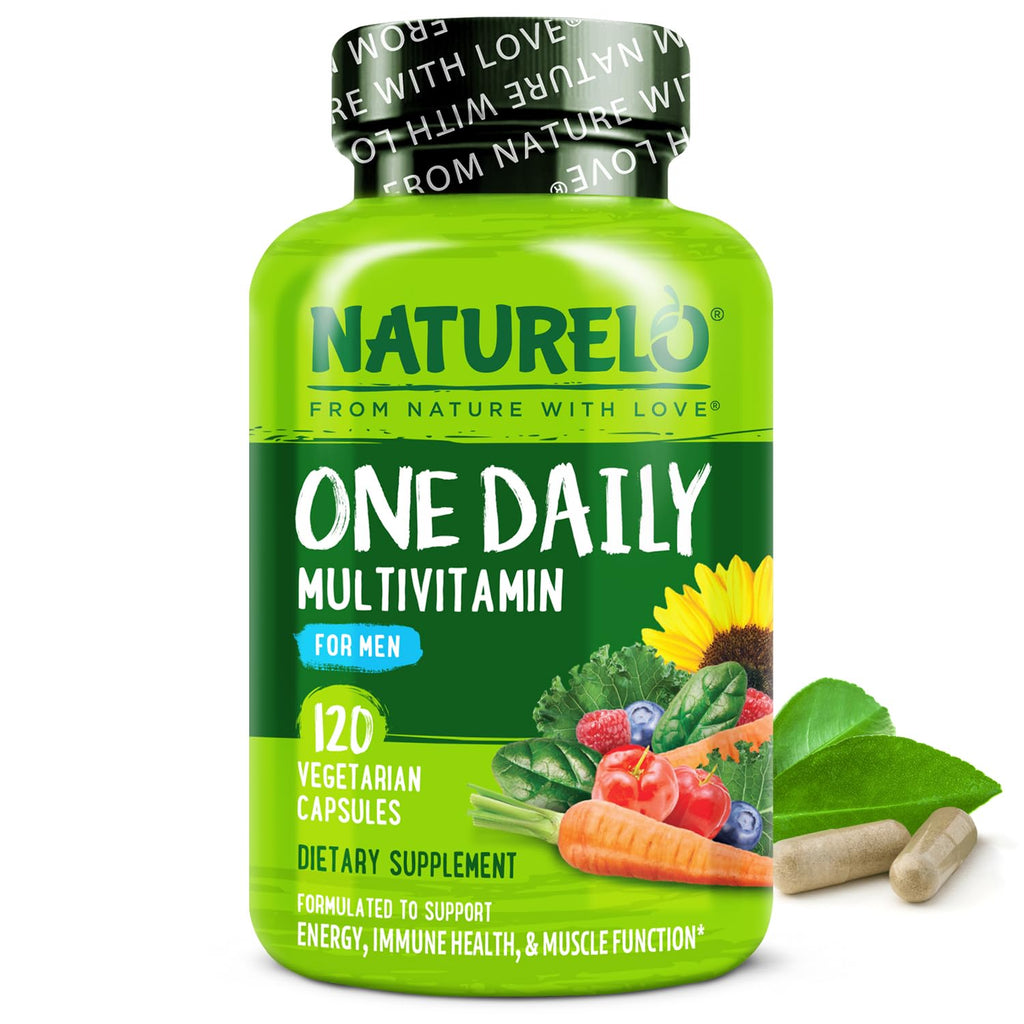 NATURELO Mens Multivitamins - One Daily Multivitamin for Men with Vitamins, Minerals & Organic Whole Foods, Boost Energy & Health - FENGGESTORE20