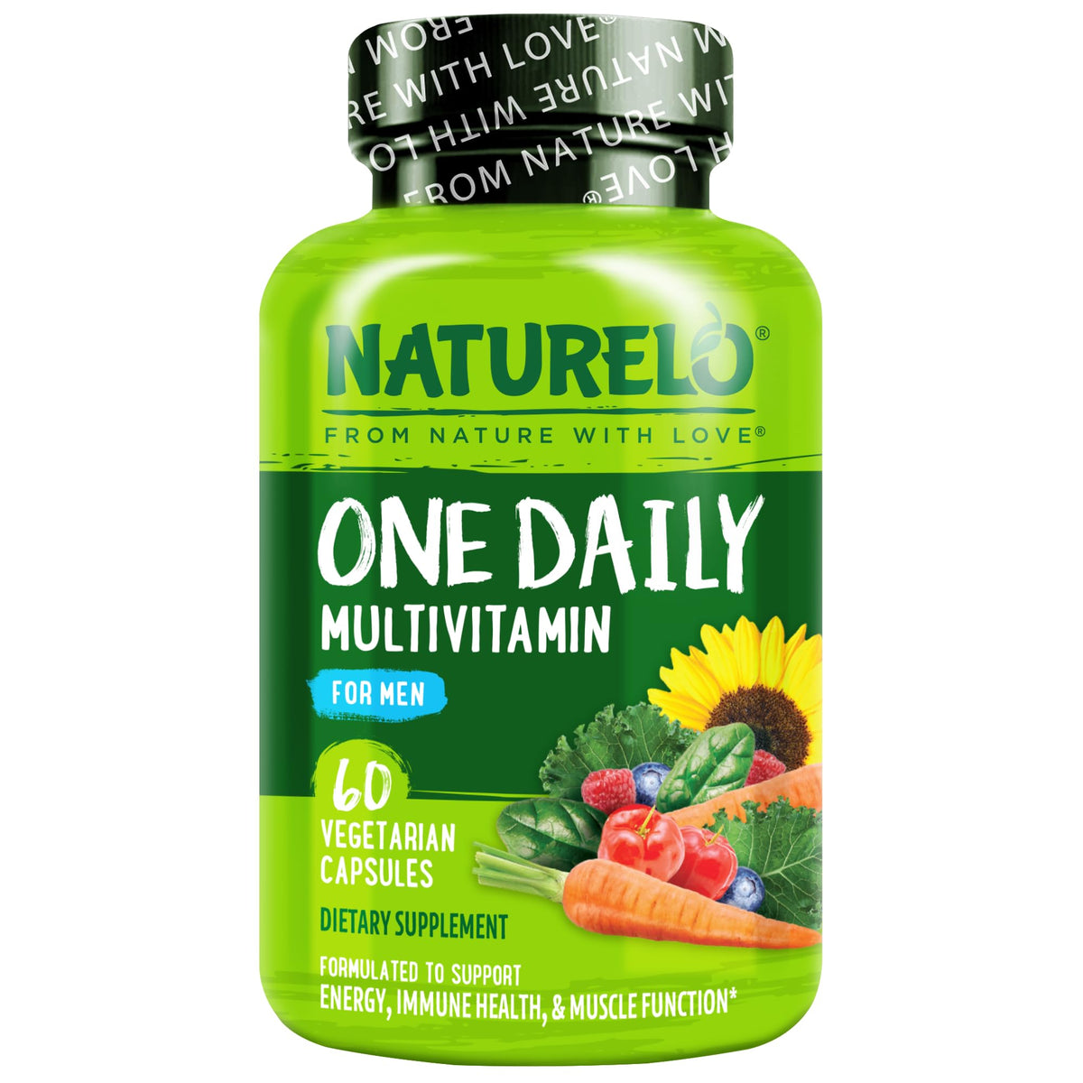 NATURELO Mens Multivitamins - One Daily Multivitamin for Men with Vitamins, Minerals & Organic Whole Foods, Boost Energy & Health, - FENGGESTORE20