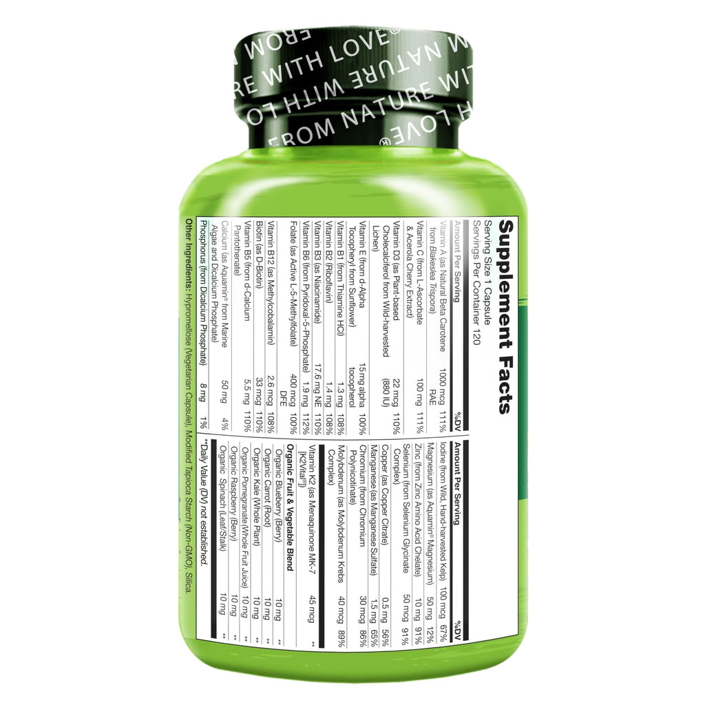 NATURELO Mens Multivitamins - One Daily Multivitamin for Men with Vitamins, Minerals & Organic Whole Foods, Boost Energy & Health - FENGGESTORE20