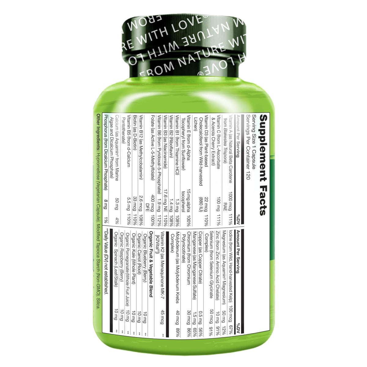 NATURELO Mens Multivitamins - One Daily Multivitamin for Men with Vitamins, Minerals & Organic Whole Foods, Boost Energy & Health - FENGGESTORE20