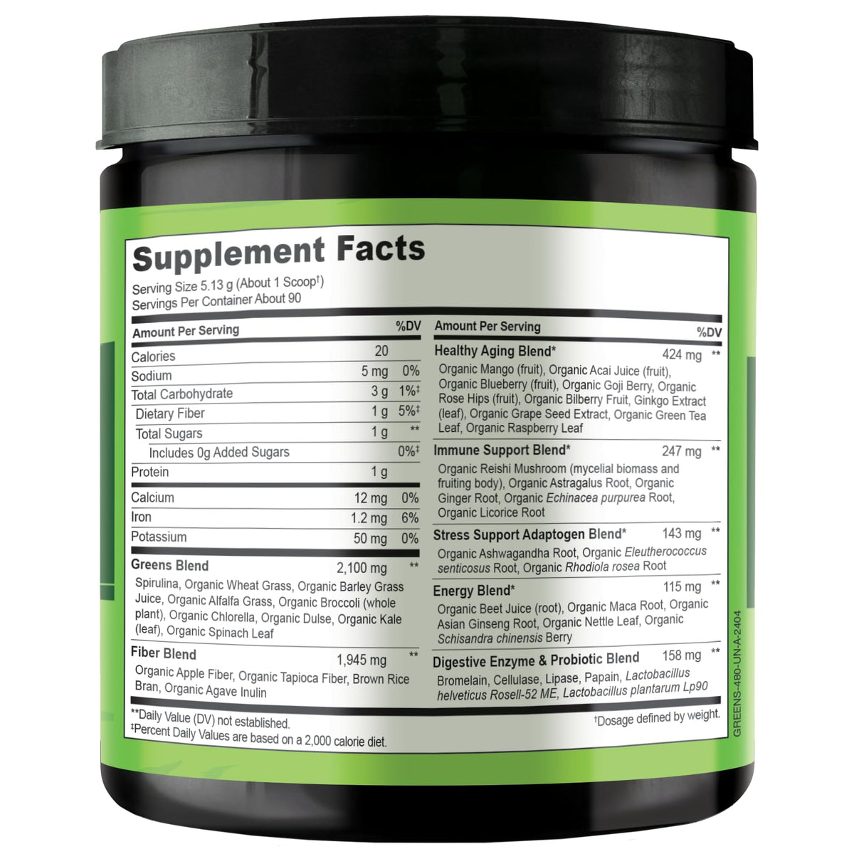 NATURELO Raw Greens Superfood Powder - Unsweetened - Boost Energy, Detox, Enhance Health - Organic Spirulina - Wheat Grass - Whole Food Nutrition from Fruits - FENGGESTORE20