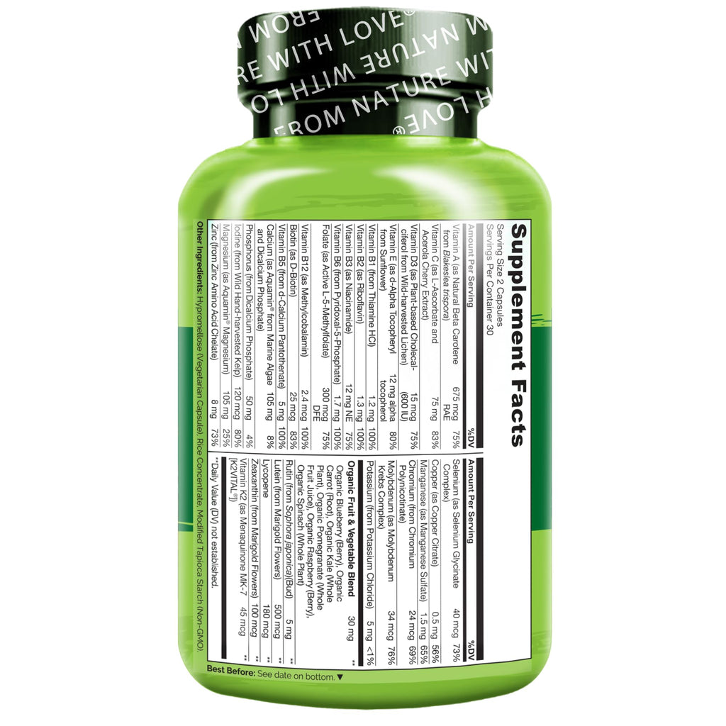 NATURELO Teen Multivitamin - Whole Food Multivitamin for Teenage Boys - Minerals Supplement for Active Kids - FENGGESTORE20
