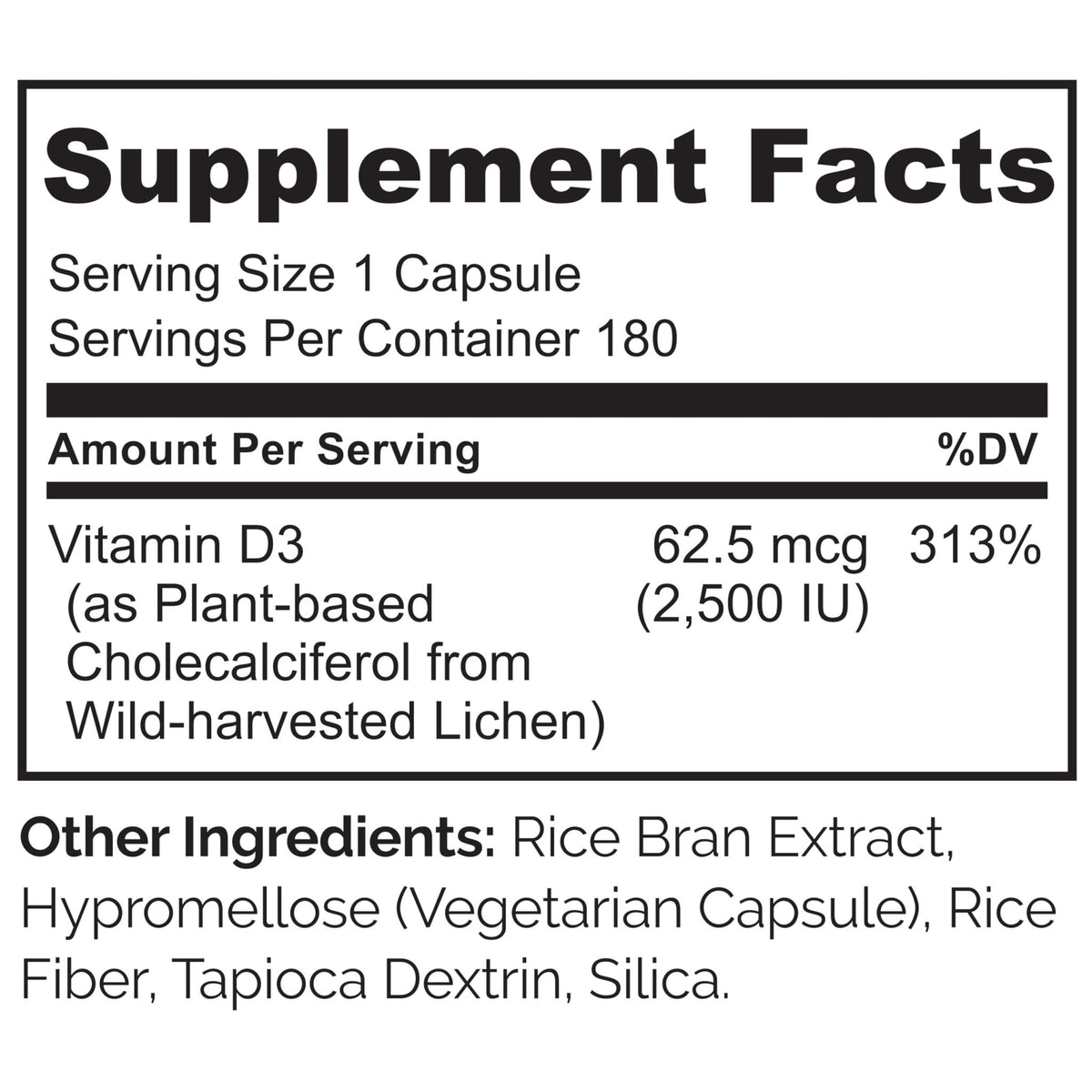 NATURELO Vitamin D - 2500 IU - Plant Based from Lichen - Natural D3 Supplement for Immune System, Bone Support, Joint Health - Vegan - FENGGESTORE20