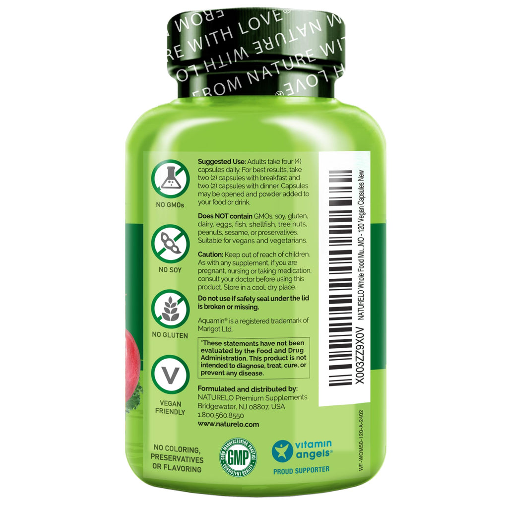NATURELO Whole Food Multivitamin for Women 50+ (Iron Free) with Vitamins, Minerals, & Organic Extracts - Supplement for Post Menopausal Women Over 50 - FENGGESTORE20