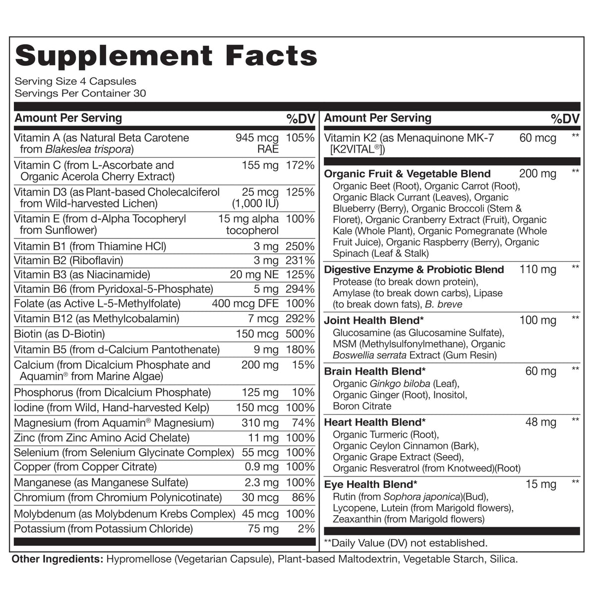 NATURELO Whole Food Multivitamin for Women 50+ (Iron Free) with Vitamins, Minerals, & Organic Extracts - Supplement for Post Menopausal Women Over 50 - FENGGESTORE20