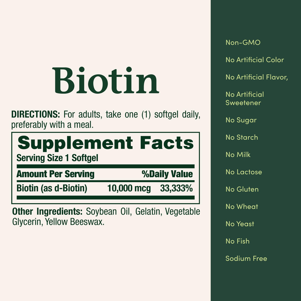 Nature's Bounty Biotin Hair Skin and Nails Vitamins, Supports Healthy Hair, Skin and Nails, 10,000 mcg, 120 Softgels (Pack of 1) - FENGGESTORE20