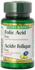 Nature's Bounty Folic Acid 1 mg 150 Tablets (Packaging May Vary) - FENGGESTORE20