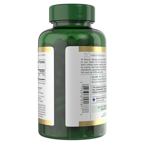 Nature’s Bounty High Absorption Magnesium Glycinate 240 mg for Supporting Muscle Relaxation and Bone, Heart & Nerve Health – Non-GMO, Gluten-Free, Vegetarian, 120 Count/60 Servings - FENGGESTORE20