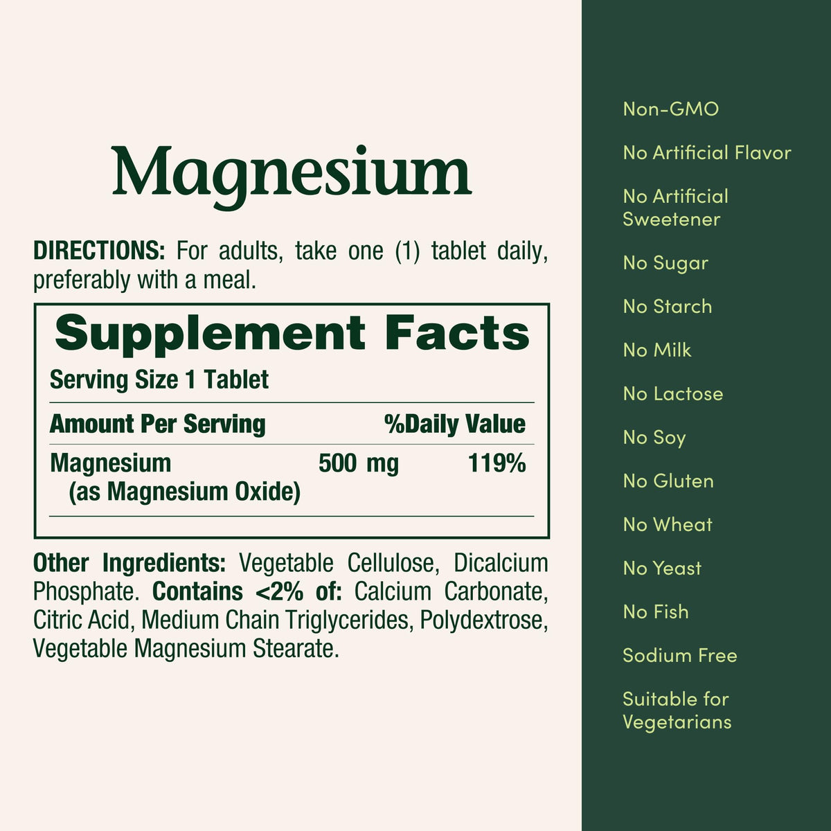 Nature's Bounty Magnesium 500 mg Tablets, High Potency Magnesium Supplement for Bone & Muscle Health, Whole Body Support, 200 Count (Pack of 1) - FENGGESTORE20