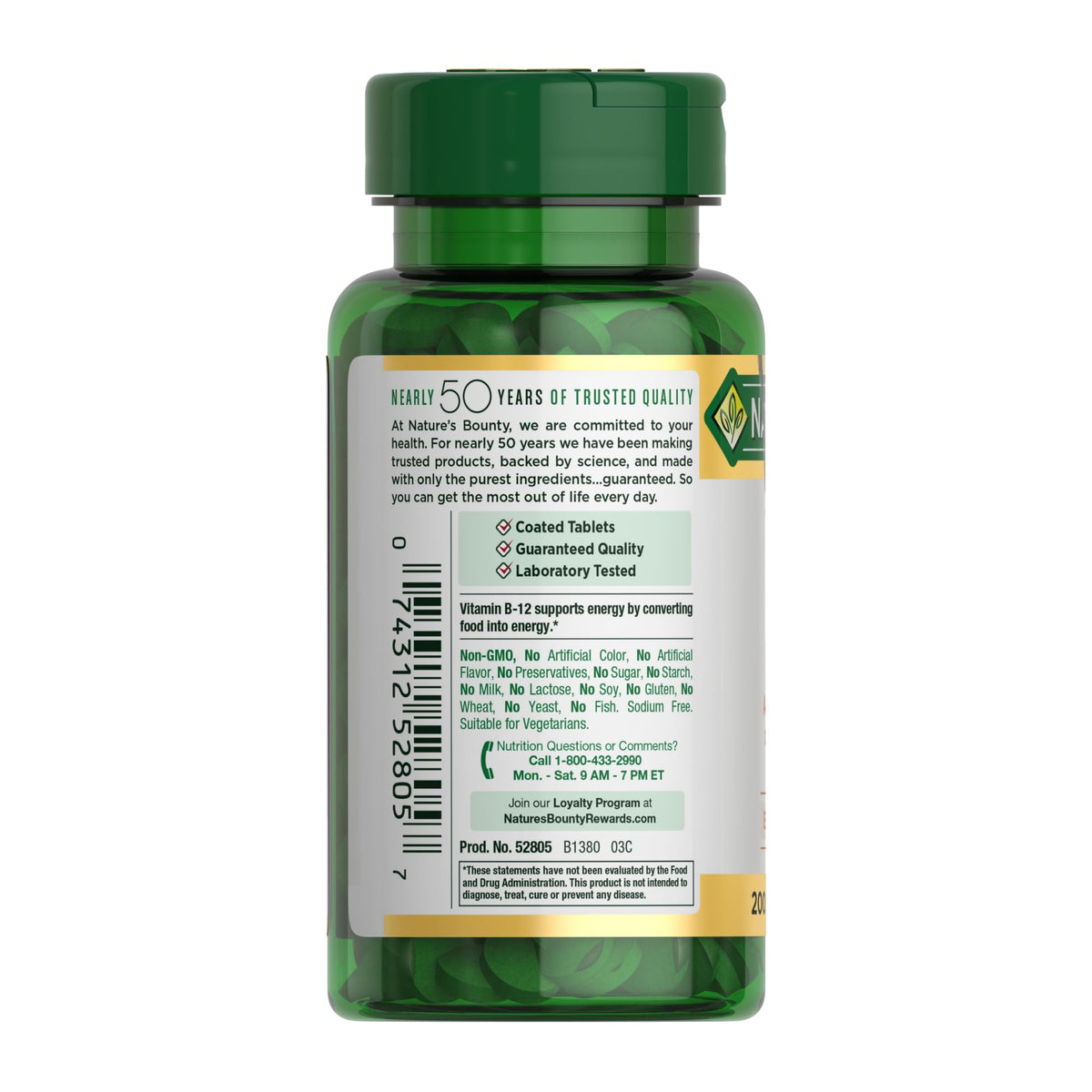 Nature's Bounty Vitamin B12 1000 mcg Supplements, Supports Energy Metabolism, 200 Ct - FENGGESTORE20