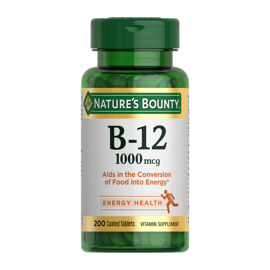 Nature's Bounty Vitamin B12 1000 mcg Supplements, Supports Energy Metabolism, 200 Ct - FENGGESTORE20
