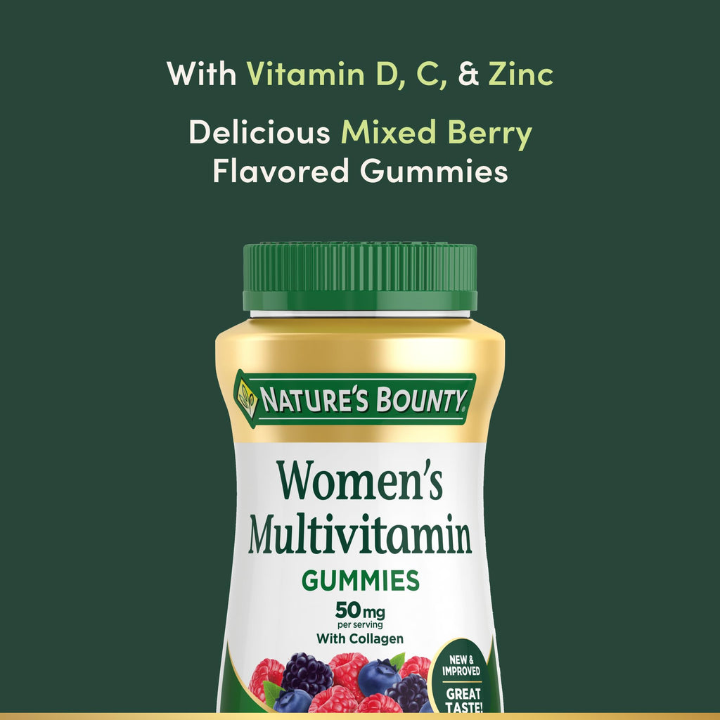 Nature's Bounty Women Multivitamin Gummies, Vitamin Supplements for Adults, General Health, Supports Immune and Bone Health, - FENGGESTORE20