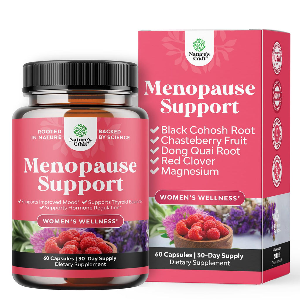 Natures Craft Complete Herbal Menopause Supplement for Women - Female Hormone Balance Capsules for Night Sweats Hot Flashes & Mood Swings with Dong Quai - FENGGESTORE20