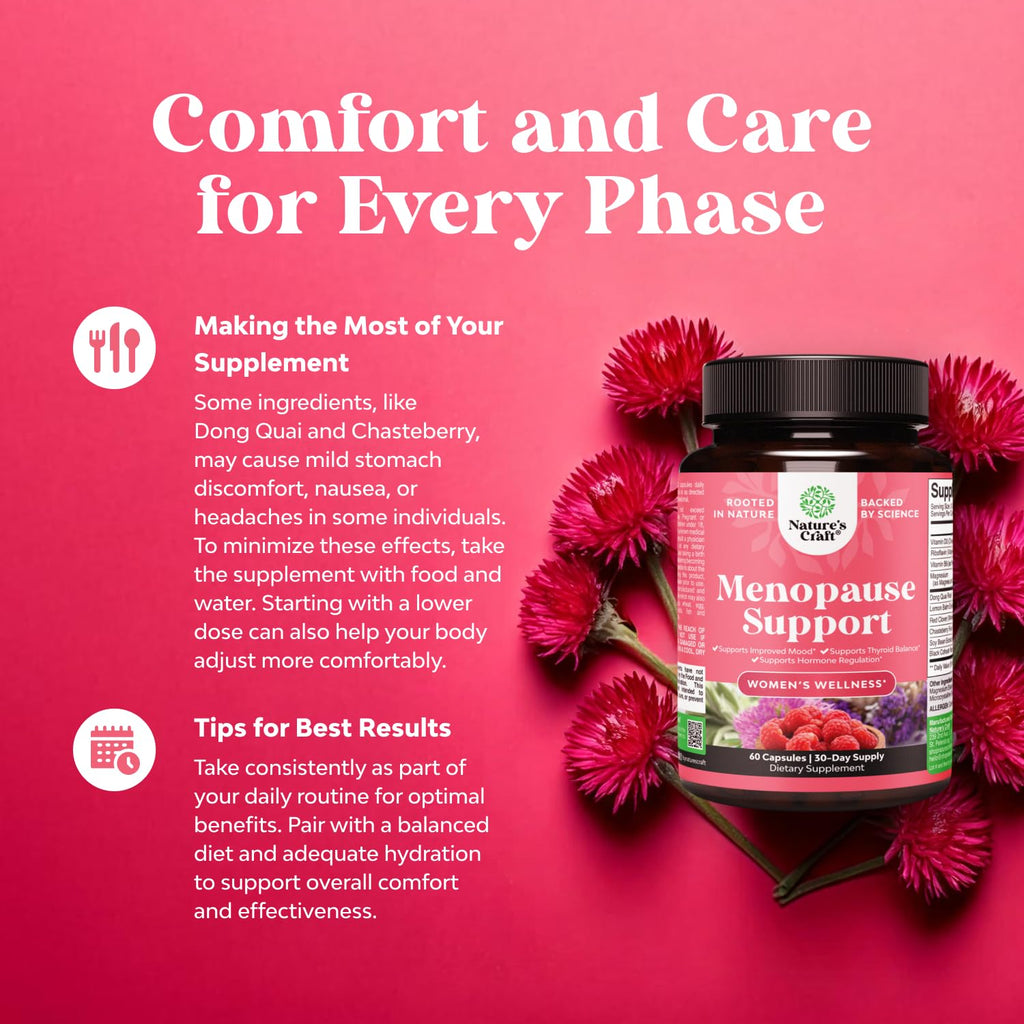 Natures Craft Complete Herbal Menopause Supplement for Women - Female Hormone Balance Capsules for Night Sweats Hot Flashes & Mood Swings with Dong Quai - FENGGESTORE20