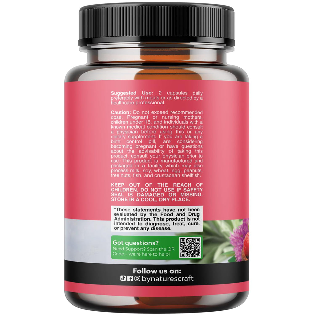 Natures Craft Complete Herbal Menopause Supplement for Women - Female Hormone Balance Capsules for Night Sweats Hot Flashes & Mood Swings with Dong Quai - FENGGESTORE20