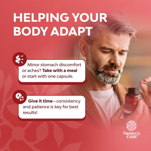Natures Craft Red Yeast Rice with CoQ10 Supplement - Advanced Healthy Heart & Healthy Cholesterol Levels Formula for Men & Women - Red Yeast Rice Capsules with 1200 mg - FENGGESTORE20