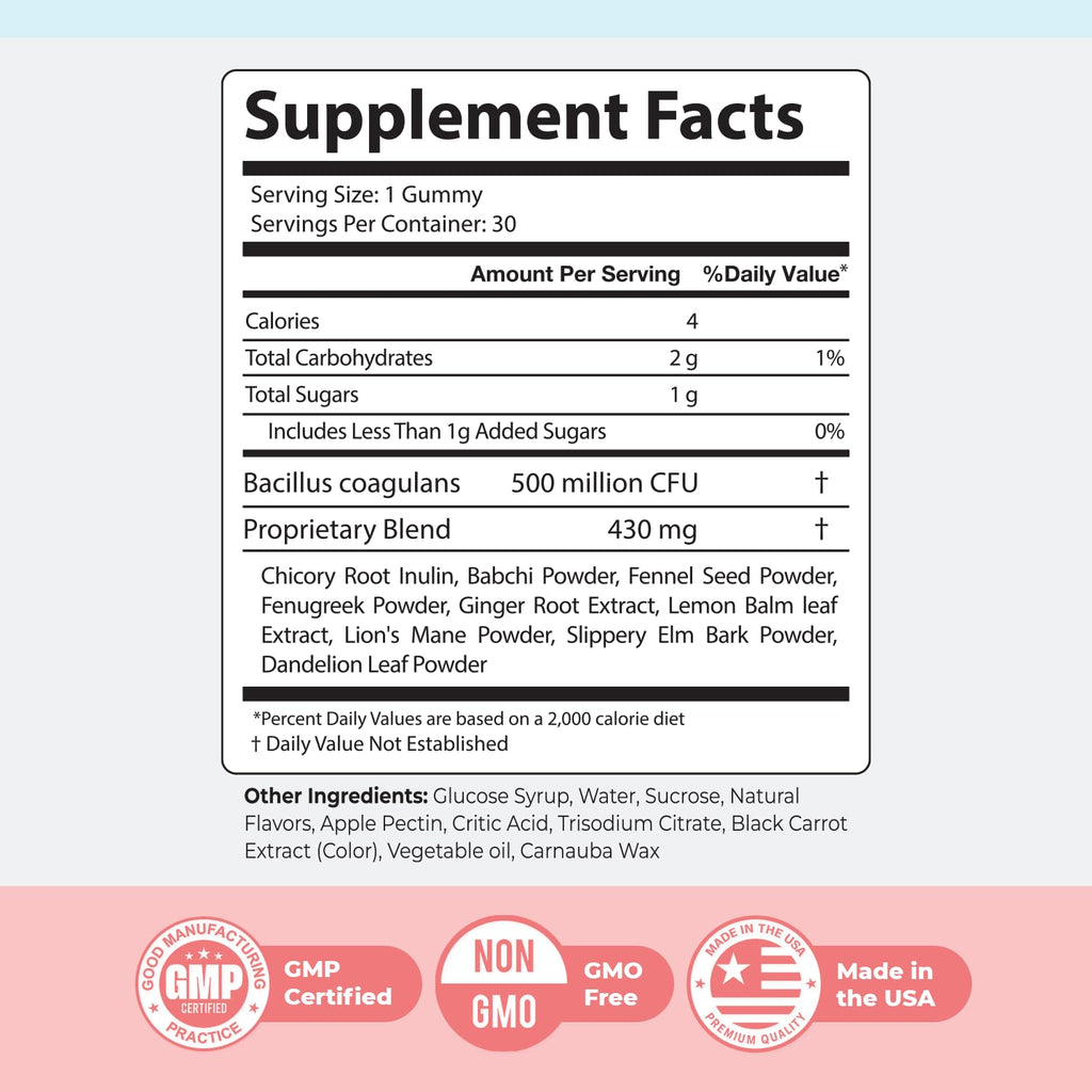 Nature’s NutriWave PrimeBiome Probiotic Gummies – Plant-Based Blend with Inulin, Lion’s Mane, Ginger & More– Non-GMO, No Stimulants, GMP Certified – 30 Gummies, 1 Month Supply - FENGGESTORE20