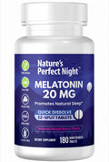 Nature's Perfect Night | Melatonin 20mg | 180 Quick Dissolve Tablets | Natural Mixed Berry Flavor |High Potency | Sugar Free - FENGGESTORE20