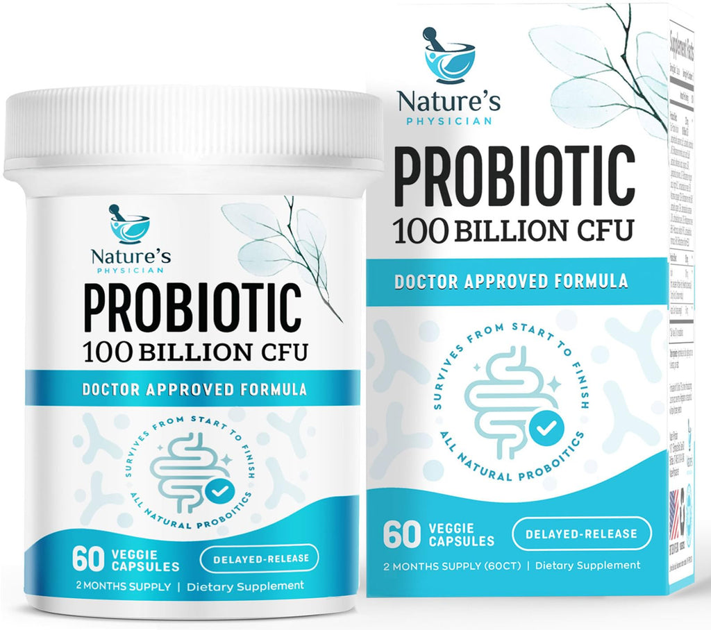 Nature's Physician Probiotics - 100 Billion CFU Per Capsule - 16 Strains + Prebiotics - Best Probiotic Supplement for Women & Men - Supports Immune, - FENGGESTORE20