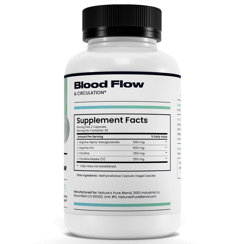 Nature's Pure Blend Nitric Oxide Supplements for Men – L-Arginine L-Citrulline – Heart Support & Flow Circulation Booster – 1500MG L Arginine and L Citrulline, Preworkout, Bodybuilding - FENGGESTORE20