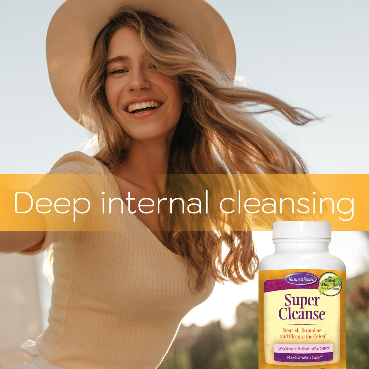 Nature’s Secret Super Cleanse - Extra Strength Colon Cleanse with 14 Herbs & Probiotic Support - Promotes Gut Health Detox Cleanse & Digestive Support - FENGGESTORE20