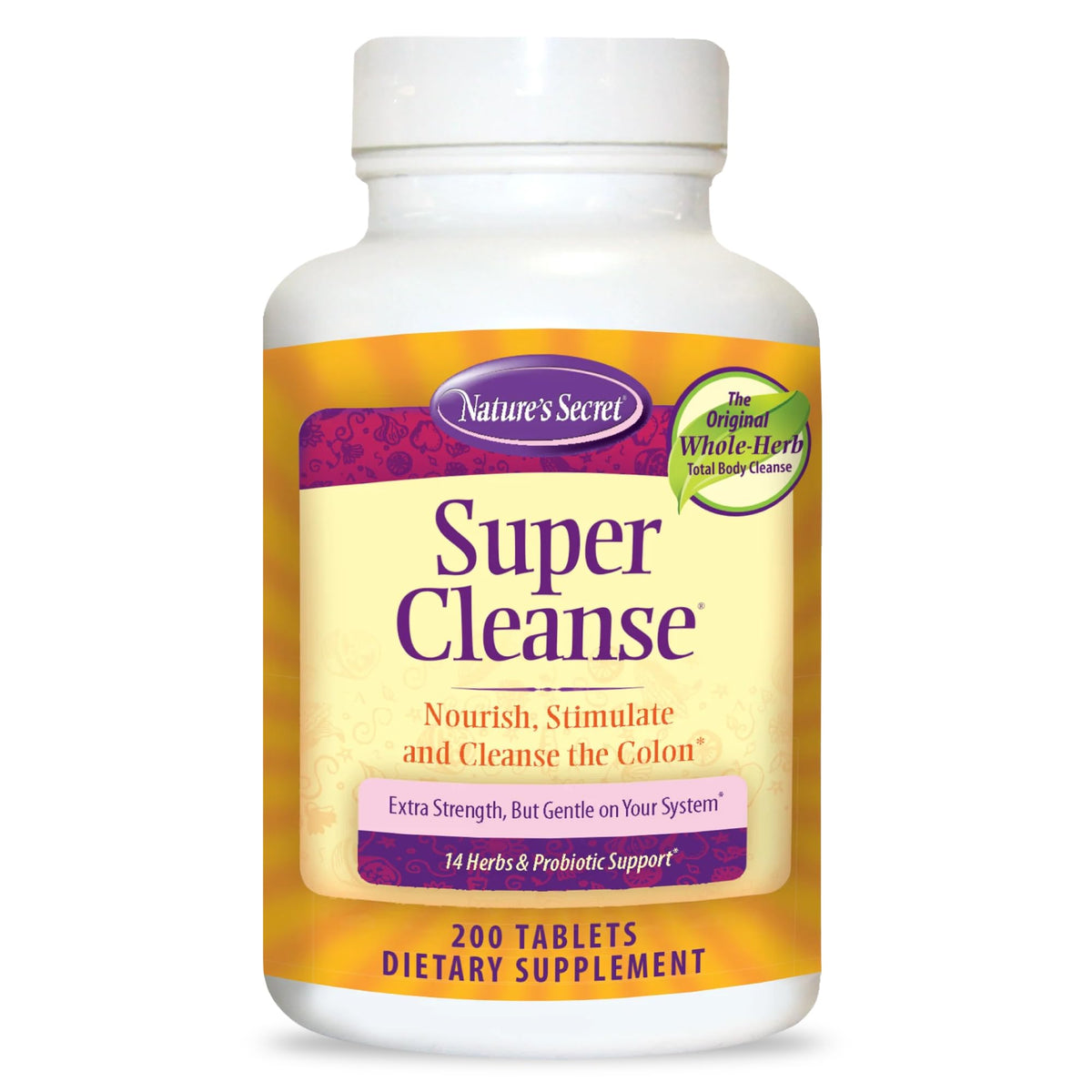 Nature’s Secret Super Cleanse - Extra Strength Colon Cleanse with 14 Herbs & Probiotic Support - Promotes Gut Health Detox Cleanse & Digestive Support - FENGGESTORE20