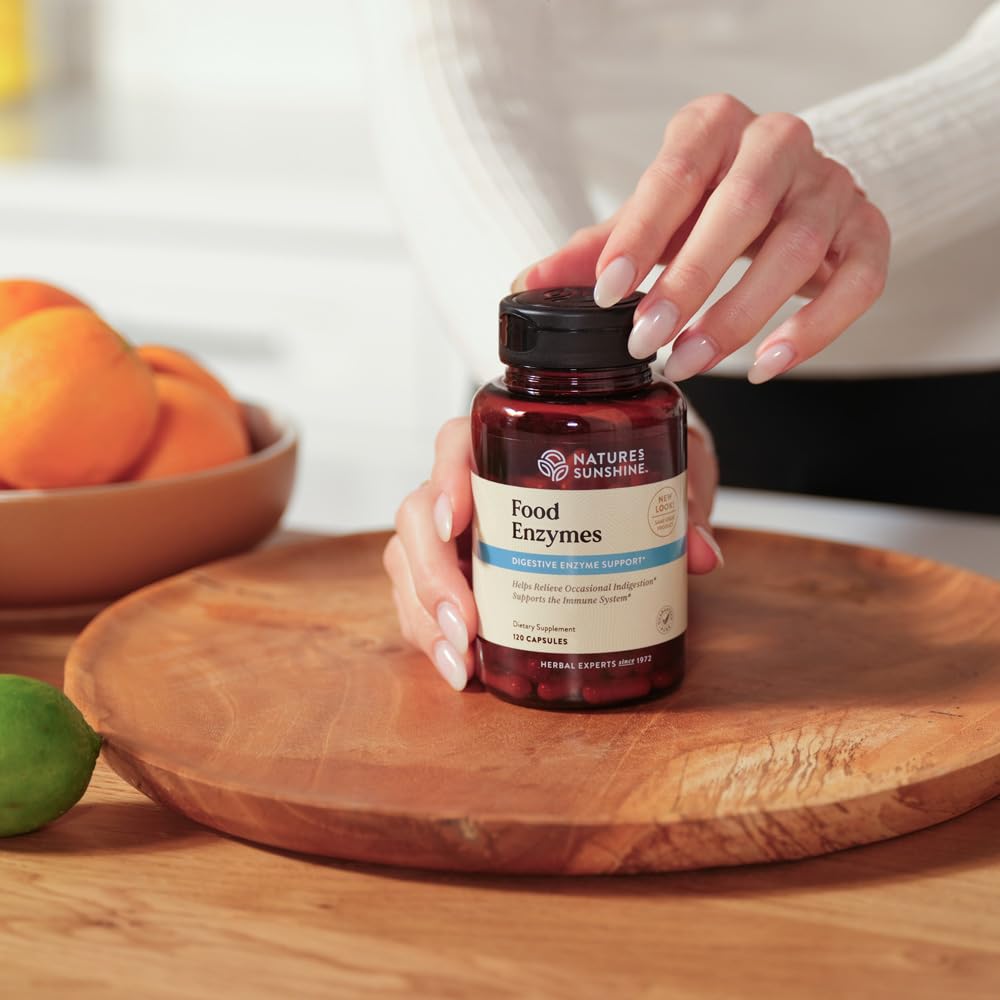 Nature's Sunshine Food Enzymes - Digestive Support with Prebiotics and Probiotics for Gut Health - Digestive Enzyme Supplement for Digestive Health - FENGGESTORE20