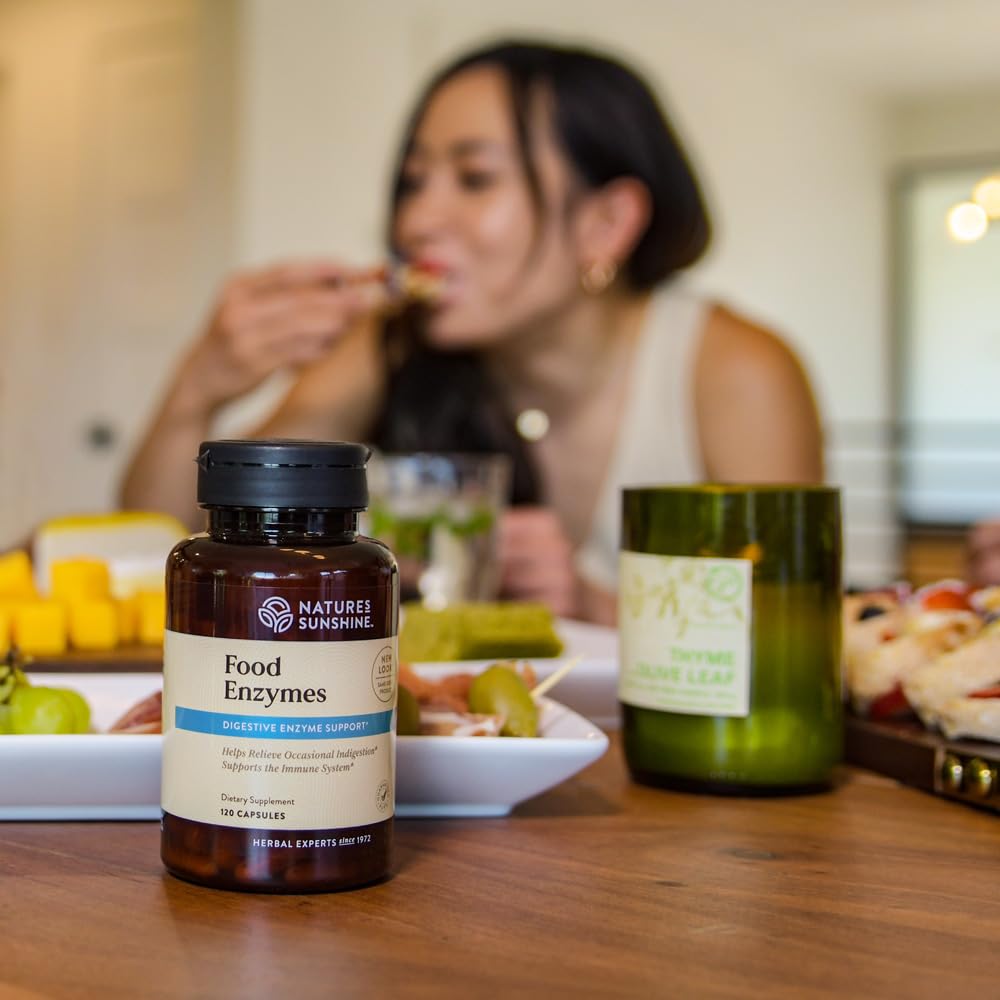 Nature's Sunshine Food Enzymes - Digestive Support with Prebiotics and Probiotics for Gut Health - Digestive Enzyme Supplement for Digestive Health - FENGGESTORE20