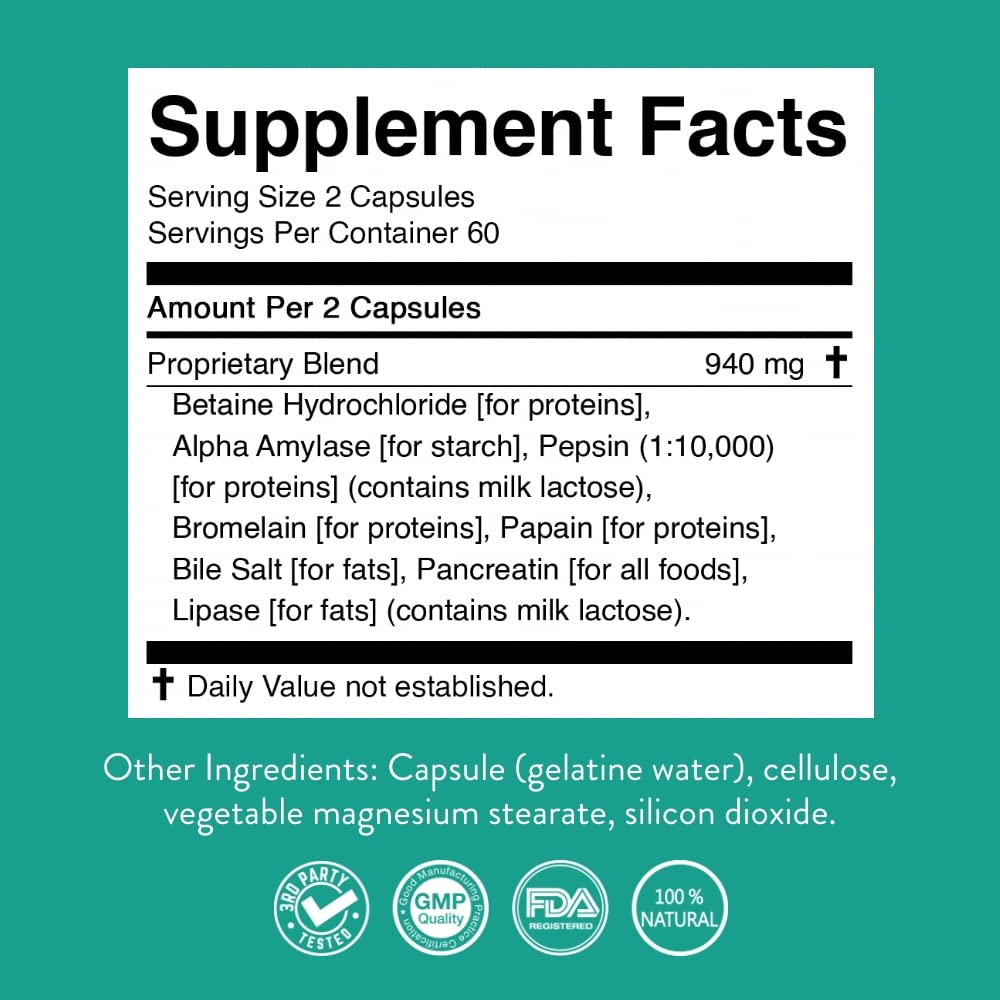 Nature's Sunshine Food Enzymes - Digestive Support with Prebiotics and Probiotics for Gut Health - Digestive Enzyme Supplement for Digestive Health - FENGGESTORE20