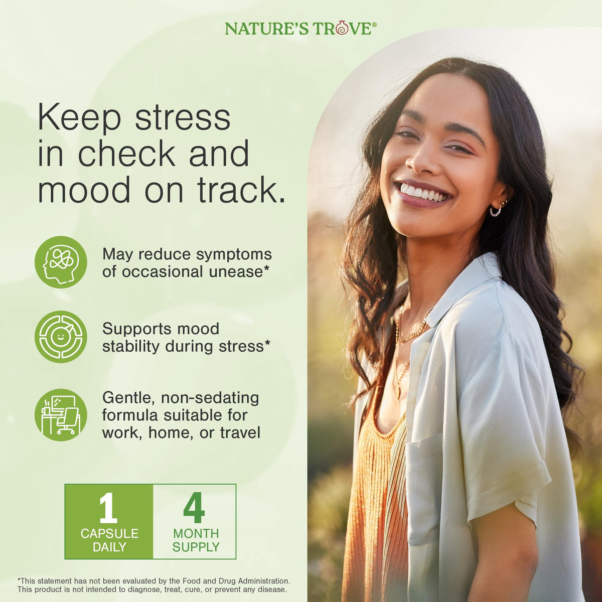 Nature's Trove L-Theanine 200mg 120 Vegetarian Capsules - FENGGESTORE20