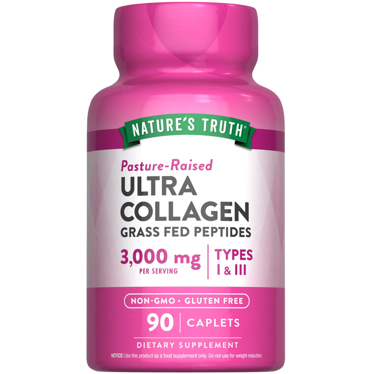 Nature's Truth Collagen Peptides | 90 Caplets | Type 1 and 3 with Vitamin C | Grass Fed, Non-GMO & Gluten Free Supplement - FENGGESTORE20