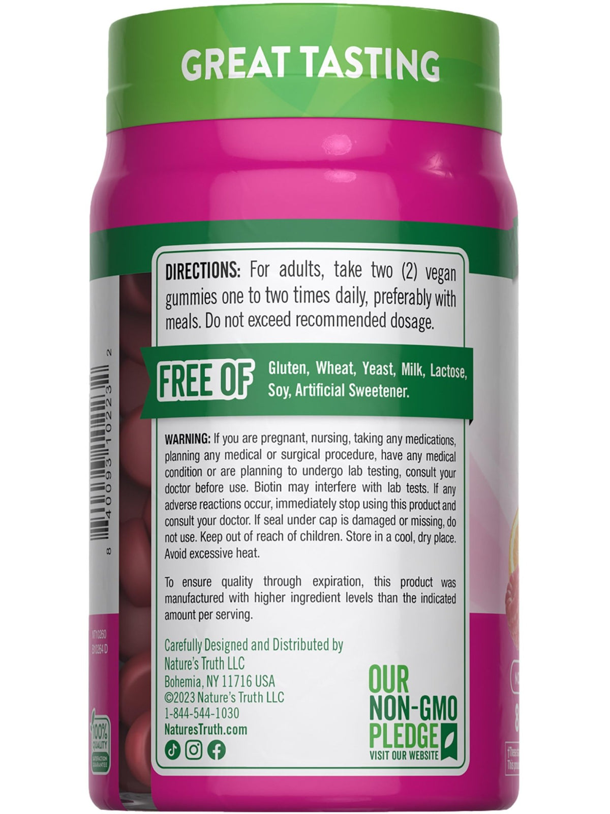 Nature's Truth Hair Skin and Nails Gummies | 80 Count | 2500mcg of Biotin | Vegan, Non-GMO, Gluten Free Supplement | Vitamin for Women & Men - FENGGESTORE20
