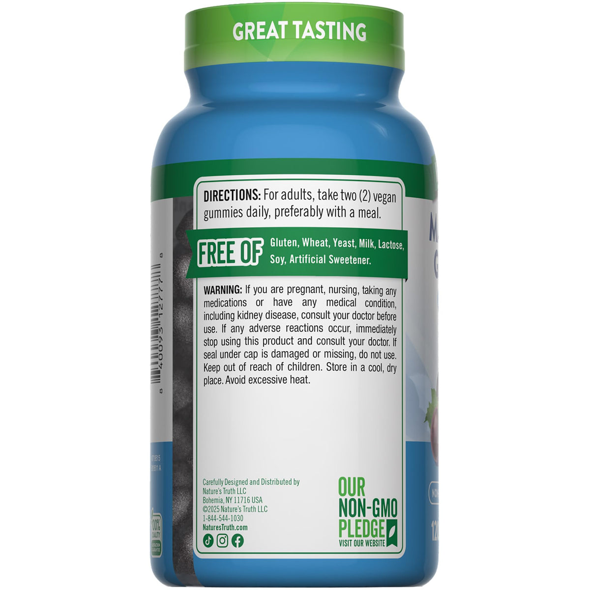 Nature's Truth Magnesium Glycinate Gummies for Adults | 200mg | 120 Count | Grape Flavor | Vegan, Non-GMO & Gluten Free Supplement - FENGGESTORE20