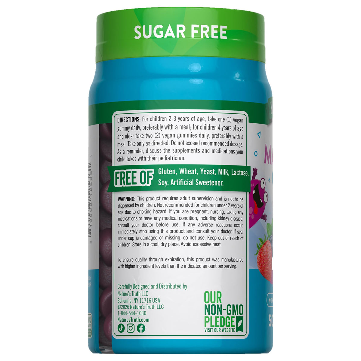 Nature's Truth Magnesium Gummies for Kids | Glycinate & Citrate | 50 Count | Mixed Berry Flavor | Vegan, Non-GMO - FENGGESTORE20