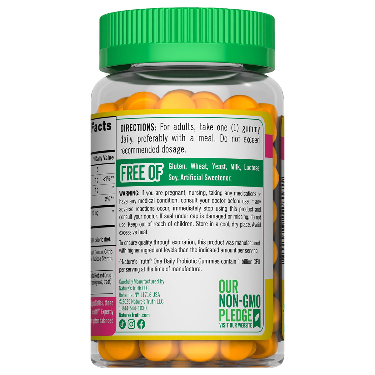 Nature's Truth Probiotic Gummies | 1 Billion CFU | 90 Count | Raspberry Lemon Flavor | Non-GMO & Gluten Free Supplement - FENGGESTORE20