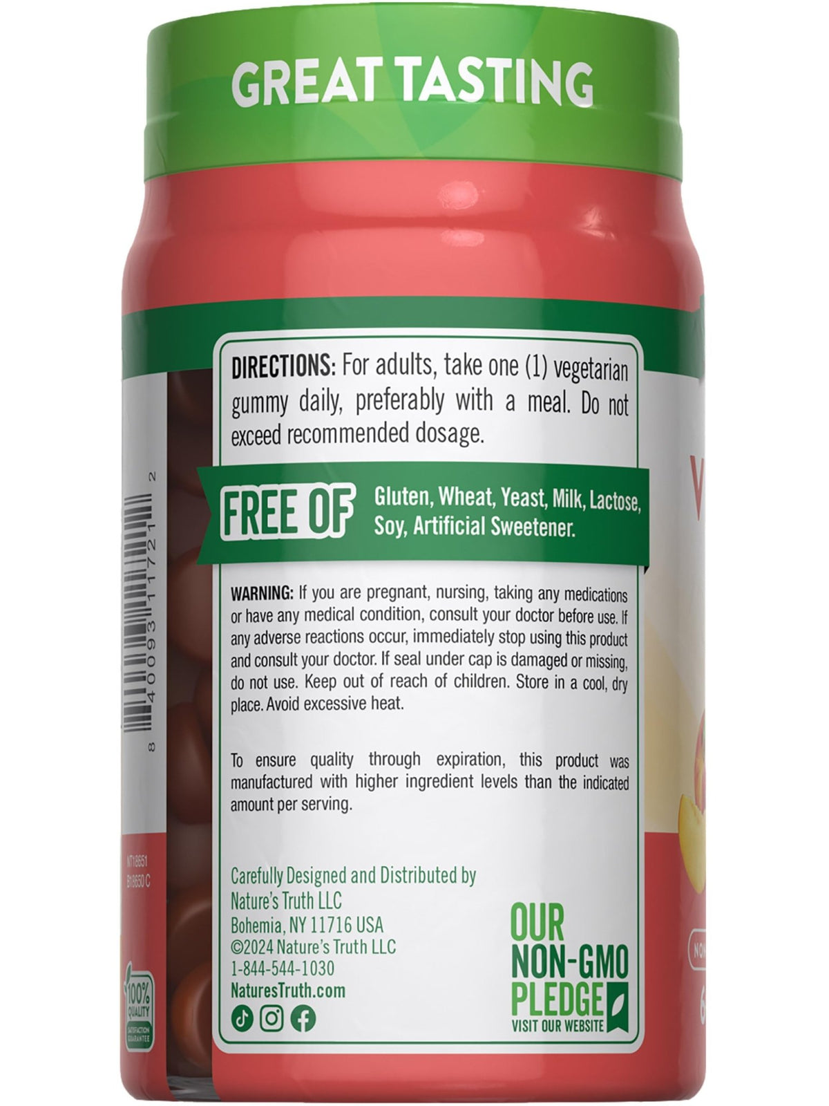Nature's Truth Vitamin D3 Gummies | 5000 IU | 60 Count | Peach Flavor | Vegetarian, Non-GMO & Gluten Free Supplement - FENGGESTORE20