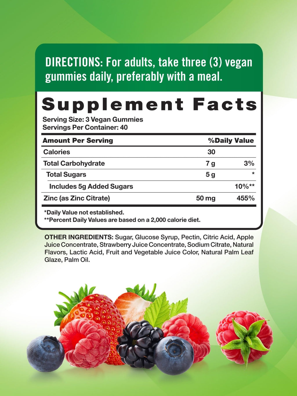 Nature's Truth Zinc Gummies for Adults | 50mg | 120 Count | Vegan, Non-GMO & Gluten Free Supplement | Mixed Berry Flavor - FENGGESTORE20