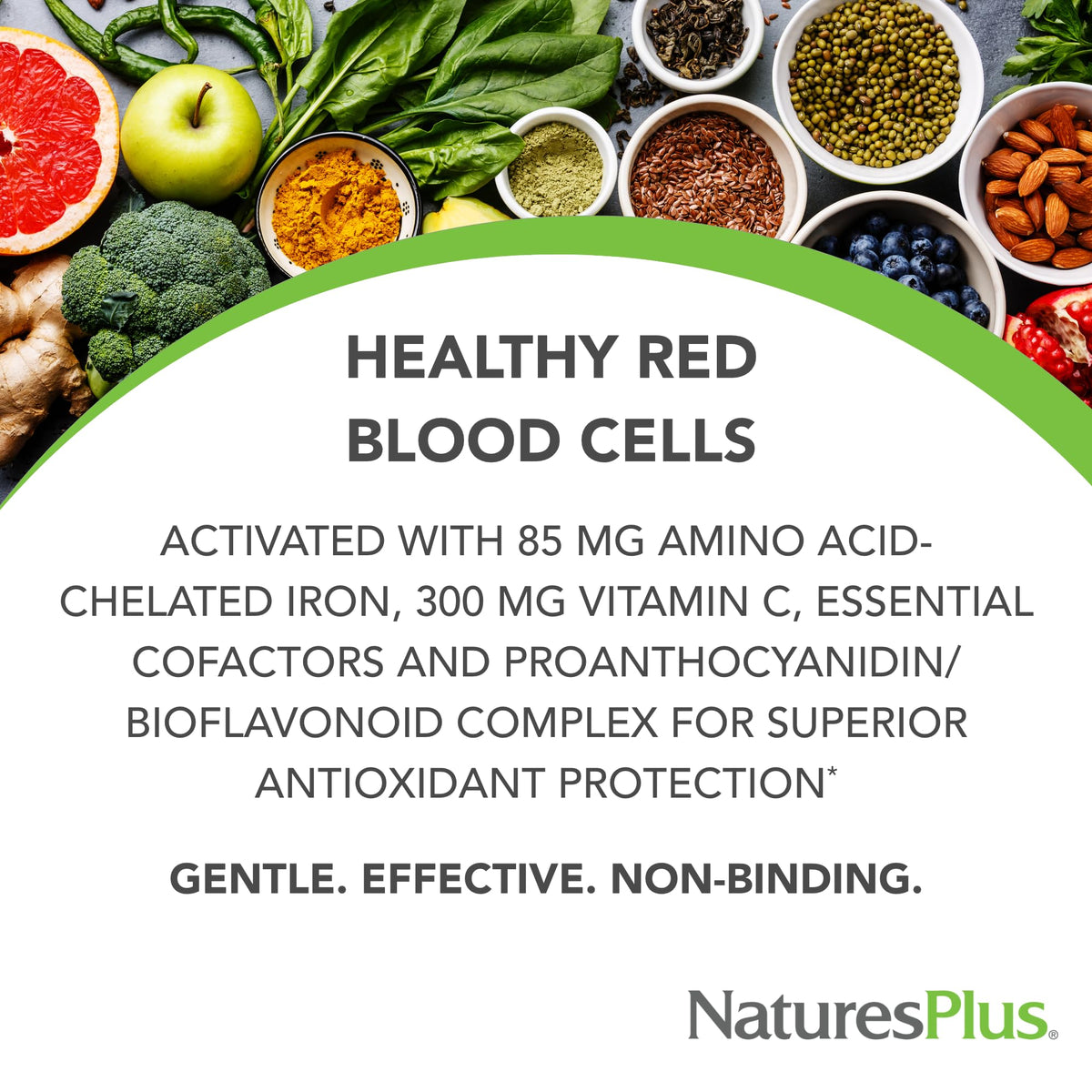 NaturesPlus Hema-Plex Iron - 60 Fast-Acting Softgels - 85 mg Iron + Vitamin C & Bioflavonoids for Healthy Red Blood Cells - FENGGESTORE20