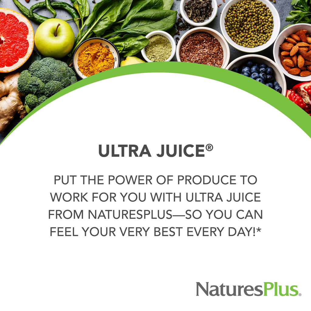 NaturesPlus Ultra Juice Multivitamin - 90 Bi-Layered Tablets - Whole Food Supplement with Fruits, Vegetables & Probiotics - Energy, Digestion & Immune Health Support - USDA Organic - 45 Servings - FENGGESTORE20