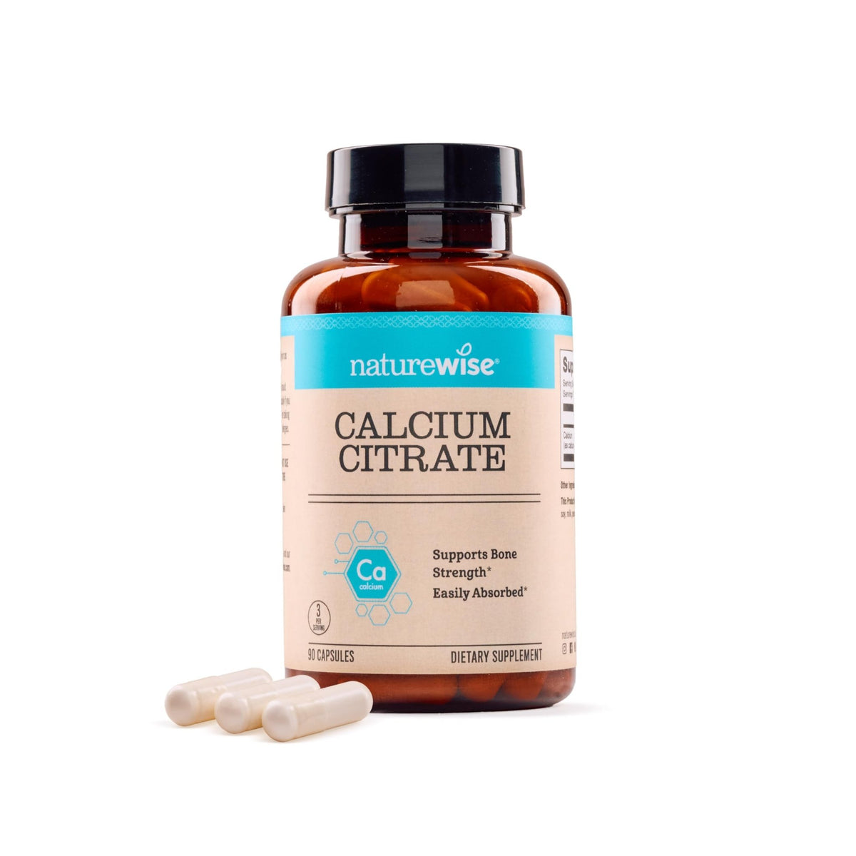 NatureWise Calcium Citrate 500mg Capsules - Supplement for Bone Health - Easy to Digest & Absorb - Vegan, Non-GMO - FENGGESTORE20