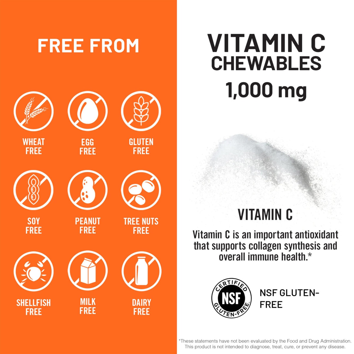 NatureWise Extra Strength Vitamin C Chewable 1000mg for Adults - Natural Orange Flavor - Immune System & Antioxidant Support - Non-GMO - FENGGESTORE20
