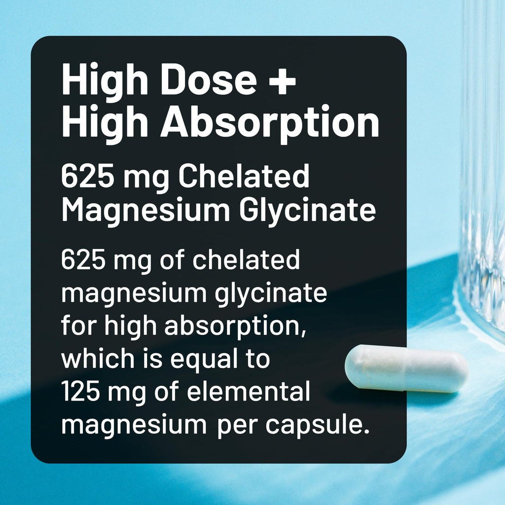 NatureWise Magnesium Glycinate 625 mg - High Absorption Chelated Magnesium Glycinate for Sleep, Relaxation, Muscle & Bones* - Gentle on Stomach, Vegan, Non-GMO - 30 Capsules[30-Day Supply] - FENGGESTORE20